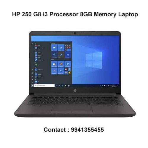 HP 250 G8 i3 Processor 8GB Memory Laptop price in hyderabad, telangana, nellore, vizag, bangalore